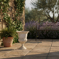 Roman Column Planter Ornate Design Plant Pot Weathered Look for Entryway