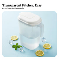 Refrigerator Drink Pitcher with Lid Heat Resistant Cold Water Pitcher Food-Grade PP Material Large Capacity Beverage Jug for Restaurant, Bar