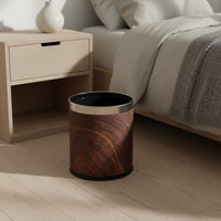 PU Leather Waste Container Elegant Leather Trash Can Decorative