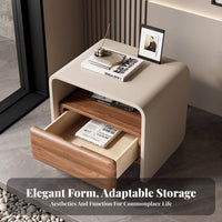 Single-Drawer Bedside Table Minimalist Design Nightstand Luxury Feel for Adults