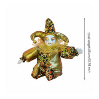 Handmade Court Entertainer Doll Ornate Costume Sitting Court Entertainer Ornament Exquisitely Painted Face Handmade Porcelain Clown for Collectors