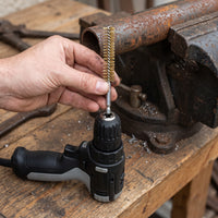 Long Stainless Steel Wire Brush for Power Drills - Rust Removal, Polishing, Grinding with Hex Shank