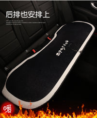 汽车加热坐垫冬季12V座椅垫车载通用保暖电热毛绒5V靠背一体男女