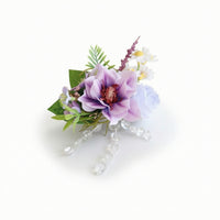 Wrist Corsage with Ribbon Elegant Wrist Corsage with Beads Colorfast for Brides