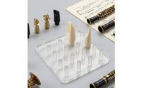 Acrylic Mouthpiece Display Board with Posts Transparent Saxophone Mouthpiece Stand Clear Multi-Slot for Saxophonists, Clarinetists