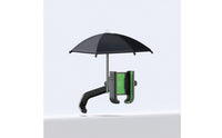 360-Degree Adjustable Motorcycle Handlebar Phone Mount with Sun Umbrella Anti-Vibration Phone Holder with Sun Umbrella Secure Rotatable for Delivery Riders, Motorcyclists