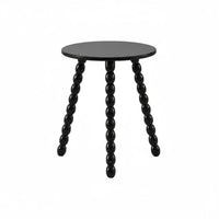 Round Bobbin Leg Table Solid Wood Bobbin Leg Accent Table Space Saving Vintage Design Nightstand for Living Room, Bedroom
