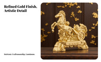 Meaningful Gift Chinese Wealth Horse Figurine Intricately Detailed Golden Horse Ornament for Business Owners, Office, Shop, Desktop