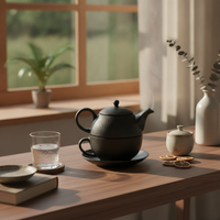 Cast Iron Tea Set Long-Lasting Tea Set with Saucer Traditional for Office, Hosts
