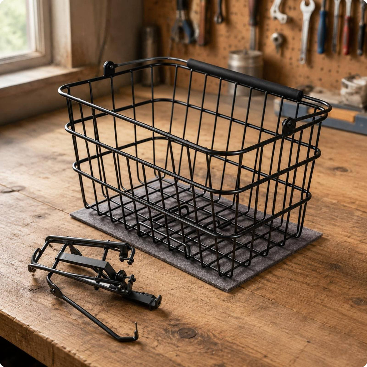 Quick Release Bike Basket Tool Tool-Less Detachable Bike Basket Large Capacity