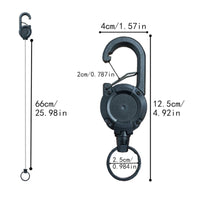 Steel Wire Cord Retractable Carabiner Keychain Portable Heavy Duty Retractable Keychain Sturdy ID Badge Holder for Outdoor