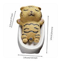 Animal Bathtub Figurine Soothing Style Cute Animal Desk Decoration Handmade Feel Figurine for Office