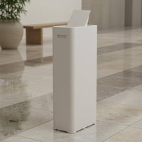 Swing Top Trash Can Large Capacity Push Top Garbage Bin Sturdy for Bathroom