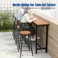 Nordic High Bar Table Wood, Iron Art, Minimalist, Restaurant, Home
