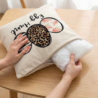 Easter Bunny Pillow Cover Machine Washable Easter Bunny Pillow Cover Invisible Zipper Bunny Print Decorative Pillowcase for Living Room, Couch, Sofa
