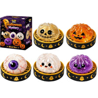 5 Pieces Stretchy Ghost Dumpling Squishy Glossy Press Toy with Tray Fidget Ghost Squishy Sensory for Party Favors