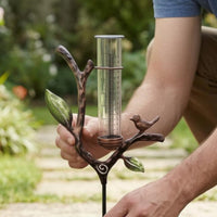 Solar Rain Gauge Ornamental Garden Ornament Easy to Read