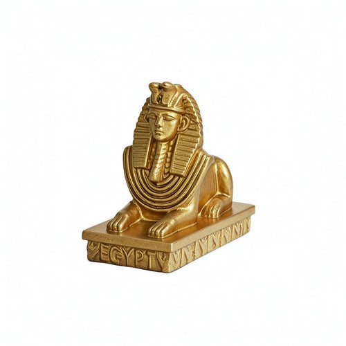 Resin Sphinx Figurine Gold-Colored Egyptian Sphinx Ornament Desktop for Office