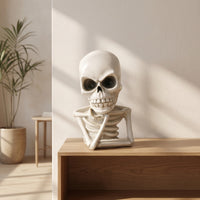 Sitting Skeleton Statue Spooky Skeleton Figurine Collectible for Desk