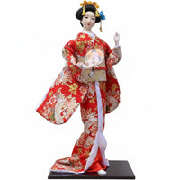 Japanese Geisha Figurine Textile Clothing Folk Ornament Handmade
