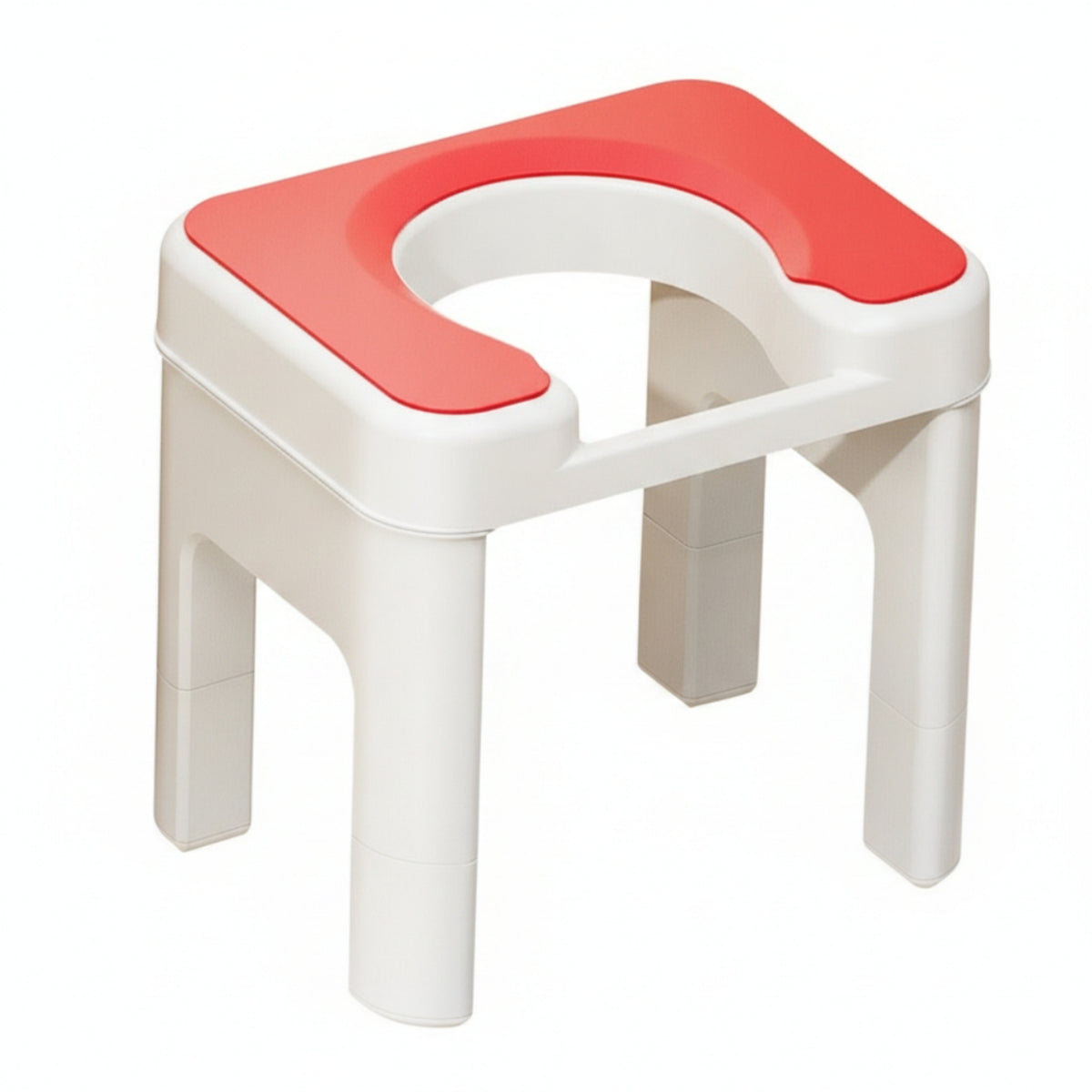 Squat-to-Sit Toilet Stool Padded Toilet Seat Stool with Pad Bathroom Aid U-Shaped Molded for Elderly