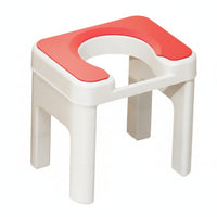 Squat-to-Sit Toilet Stool Padded Toilet Seat Stool with Pad Bathroom Aid U-Shaped Molded for Elderly
