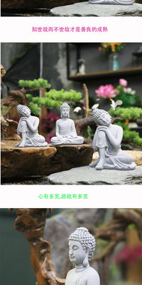 Chinese Style Zen Buddha Figurine for Home and Garden Decor