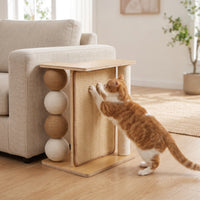 L Shaped Couch Feline Corner Scratching Pillar Vertical Couch Feline Corner Scratcher Space-Saving for Cats, Kittens, Living Room, Apartment