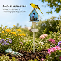 Garden Yard Decoration Wooden Birdhouse Stake Outdoor Landscape Ornament for Balcony Kindergarten