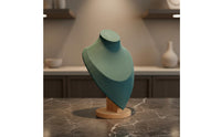 Velvet Jewelry Display Solid Wood Base Necklace Display Bust Elegant Design Velvet Necklace Bust for Boutique Owners, Product Photography, Craft Shows