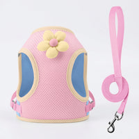 Cat Harness and Cat Leash Set, Reflective Polyester Vest Style Cat Walking Harness, Adjustable Outdoor Walking Leash for Kittens and Cats