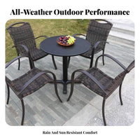 Long-Lasting Slatted Dining Armchair Sturdy Construction Slatted Metal Seat Weather Resistant Patio Chair Easy to Clean for Cafe Owners, Homeowners, Entertainers, Restaurant, Balcony, Backyard, Courtyard