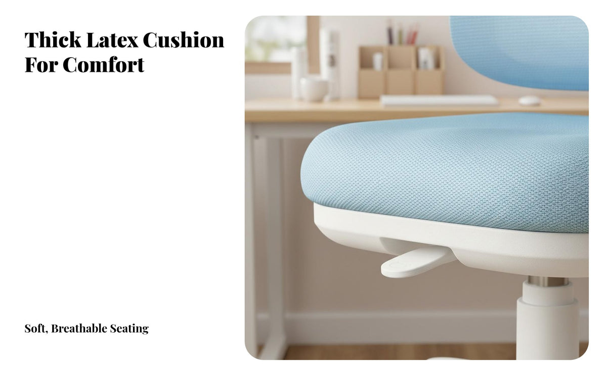 Support Adjustable Student Chair Easy to Clean Adjustable Kids Desk Chair Locking Casters Footrest for Primary School Students, Children, Teenagers, Studying, Home, Bedroom