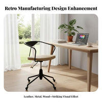 Retro design Ergonomic Rolling Chair Nordic Design Wheeled Shell Chair Height Adjustable rotate Seat centerrear support for Home Workers, Students, Adults, Study Room, Workstation, Bedroom
