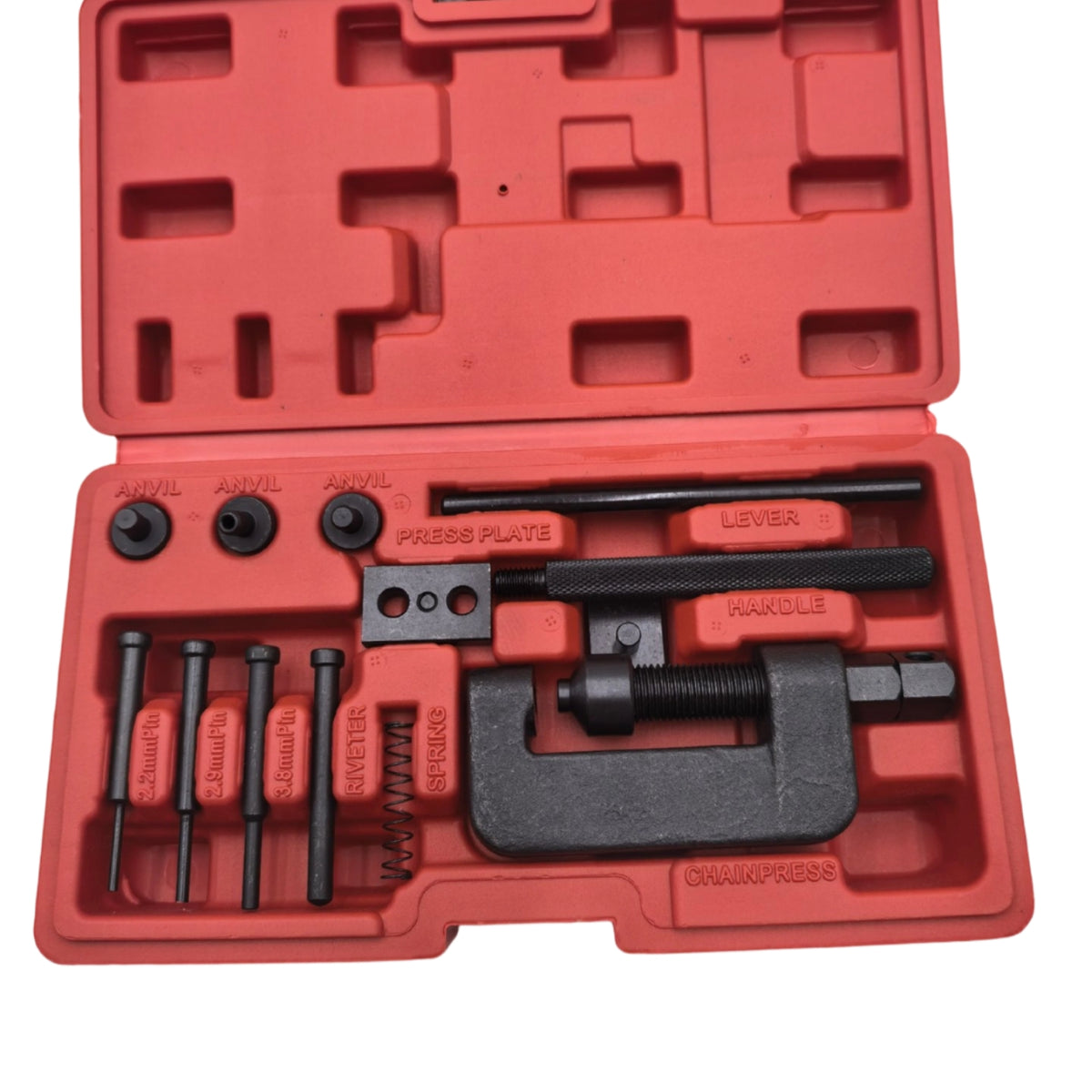 Heavy-Duty Chain Breaker Set Interchangeable Chain Removal Tool Portable Sturdy for Mechanics, Motorcyclists, Cyclists, Garage, Workshop, Roadside Repair