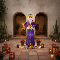 Festive Skeleton Figure with Dress Spooky Inflatable Skeleton Big Halloween Inflatable Inflate for Homeowners, Party Hosts, Yard, Lawn, Porch