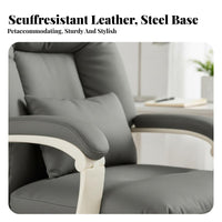 High-Spine Recliner with Footrest Adjustable Height Cushioned Reclining Chair with Footrest Support Effortless Rolling Casters