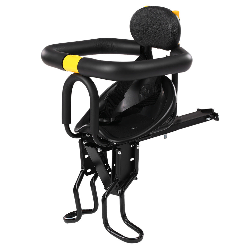 AODU Front-Mounted Child Bike Seat for Mountain Bikes, Steel Construction, Single Armrest with Safety Belt