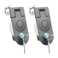 RV Cabinet Door Flat Lock Black Push-Type Luggage Compartment Lock