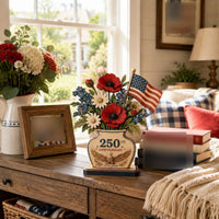 Patriotic Flag Vase Desktop Patriotic Flag Vase Decor Anniversary Design