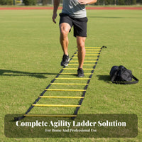 11 Pieces Multifunctional Agility Ladder Multi-Use Design Footwork Training Ladder Sturdy Speed Training Hurdles Portable for Children, Athletes, Outdoor