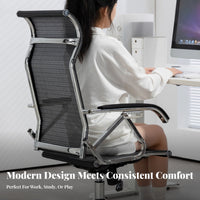 Reclining Ergonomic Chair Lumbar Cushioning Ergonomic Recliner with Footrest Adjustable Headrest Breathable Mesh Posterior
