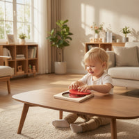 Educational Wooden Puzzle with Mirror Sensorial Circle Puzzle with Mirror Fine Motor Grasping Toy with Knob Learning for Playroom