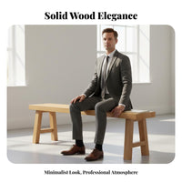 Multipurpose Use Solid Wood Meeting Table Spacious Workspace Long Conference Table Thickened Tabletop Minimalist Training Desk Hand Polished for Business Teams, Students, Professionals, Library, Study Room