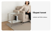 Clear Multi-Tier Table Minimalist aesthetic Nightstand Easy to Clean for Living Room