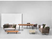 Nordic Outdoor Rattan Sofa Set with Coffee Table, Aluminum Frame, Modern Style