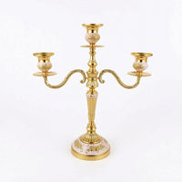 Three-Arm Candelabra Ornate 3-Arm Candle Holder Embossed for Dining Table