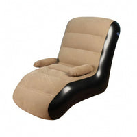 Portable Inflatable Lounge Chair Ergonomic Flocked Inflatable Sofa Foldable Air Lounger for Adults, Camping
