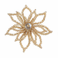 Intricate Design Crystal Flower Embellishment Korean Design Beaded Snowflake Applique Handmade Sew-on Crystal Flower Elegant for Jewelry Makers, Clothing Decoration, Hair Accessories