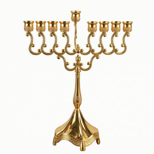 Nine-Head Candlestick Metal Candle Stand Embossed for Mantel